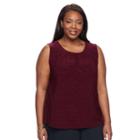 Plus Size Croft & Barrow&reg; Printed Jacquard Tank, Women's, Size: 1xl, Red