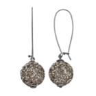 Simulated Rock Crystal Round Drop Earrings, Women's, Pink