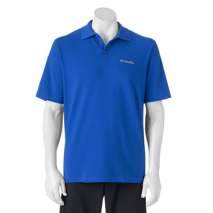 Men's Columbia Omni-wick Cottonwood Canyon Polo, Size: Small, Blue