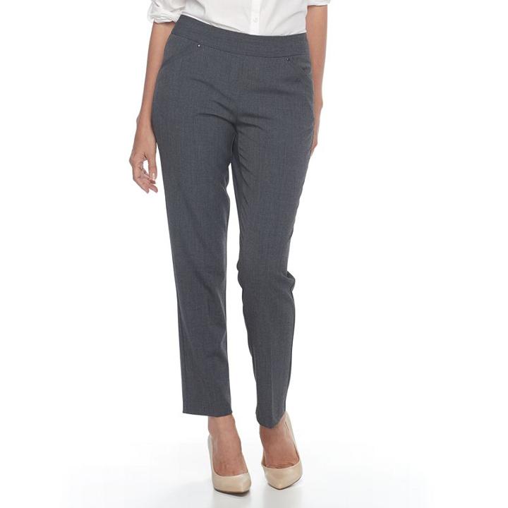 Women's Napa Valley Solid Tapered Leg Pants, Size: 14, Grey Other