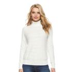 Women's Juicy Couture Textured Wool-blend Turtleneck Sweater, Size: Xl, Natural