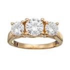 Forever Brilliant 2 Carat T.w. Lab-created Moissanite 14k Gold 3-stone Ring, Women's, Size: 7, White