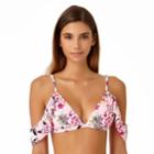 Juniors' California Sunshine Floral Off-the-shoulder Bikini Top, Women's, Size: Large, Garden Variety