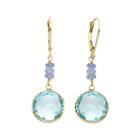 14k Gold Blue Topaz & Tanzanite Drop Earrings, Women's