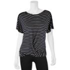 Juniors' Iz Byer Striped Twist Front Top, Teens, Size: Xs, Ivory Black