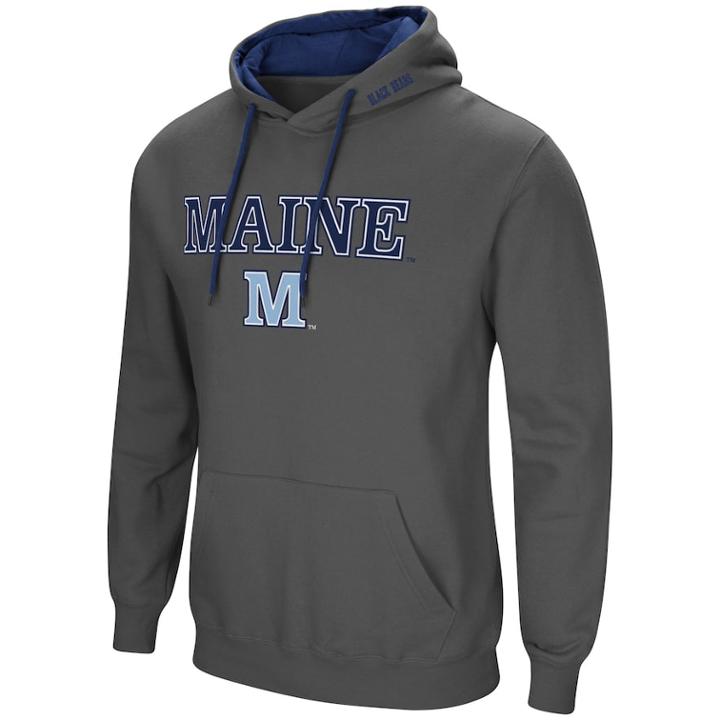 Men's Maine Black Bears Pullover Fleece Hoodie, Size: Xxl, Med Grey