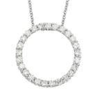 1 Carat T.w. Igl Certified Diamond 14k White Gold Circle Pendant Necklace, Women's, Size: 18
