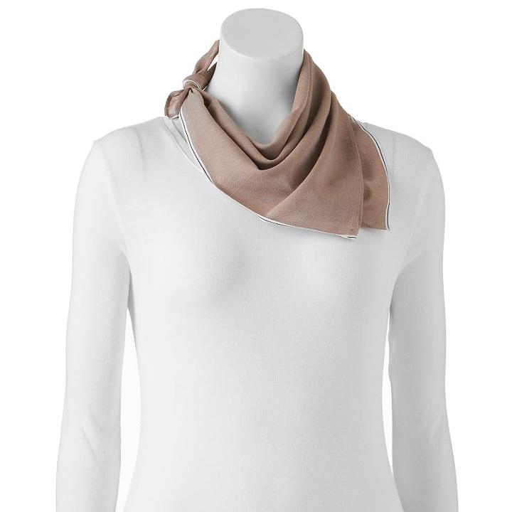 Sonoma Goods For Life&trade; Pop Border Square Scarf, Women's, Dark Brown