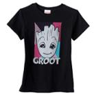Girls 7-16 Marvel Guardians Of The Galaxy Groot Graphic Tee, Girl's, Size: Large, Black