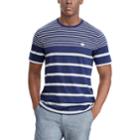 Men's Chaps Classic-fit Striped Crewneck Tee, Size: Large, Blue (navy)