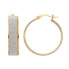 Sterling Silver Inside-out Hoop Earrings, Women's, Yellow