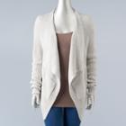 Women's Simply Vera Vera Wang Drop-shoulder Cardigan, Size: Medium, Light Grey