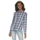 Juniors' Mudd&reg; 2-pocket Button Down Shirt, Girl's, Size: Large, Dark Blue