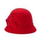 Women's Apt. 9&reg; Wool Felt Floral Cloche Hat, Red Other