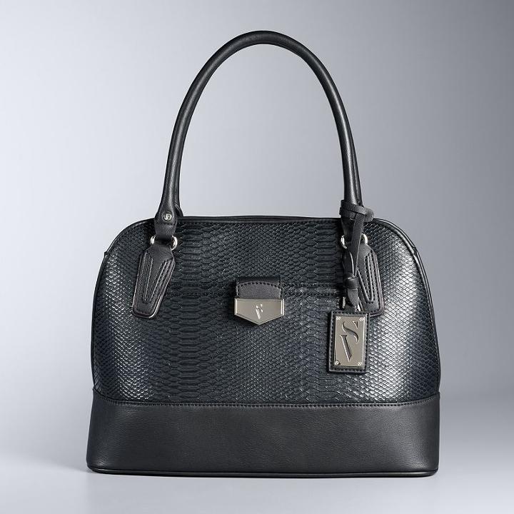 Simply Vera Vera Wang Tailor Dome Satchel, Women's, Black