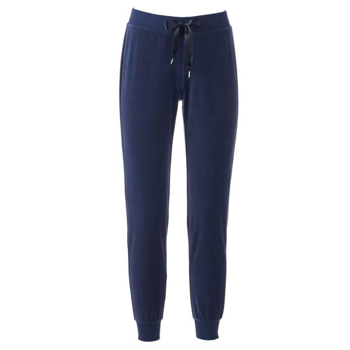 Women's Juicy Couture Solid Velour Jogger Pants, Size: Large, Blue (navy)