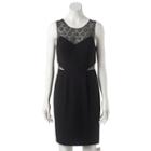 Women's 1 By 8 Embellished Illusion Sheath Dress, Size: 12, Black