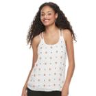 Juniors' Candie's&reg; Textured Strappy Back Tank, Girl's, Size: Small, White Oth