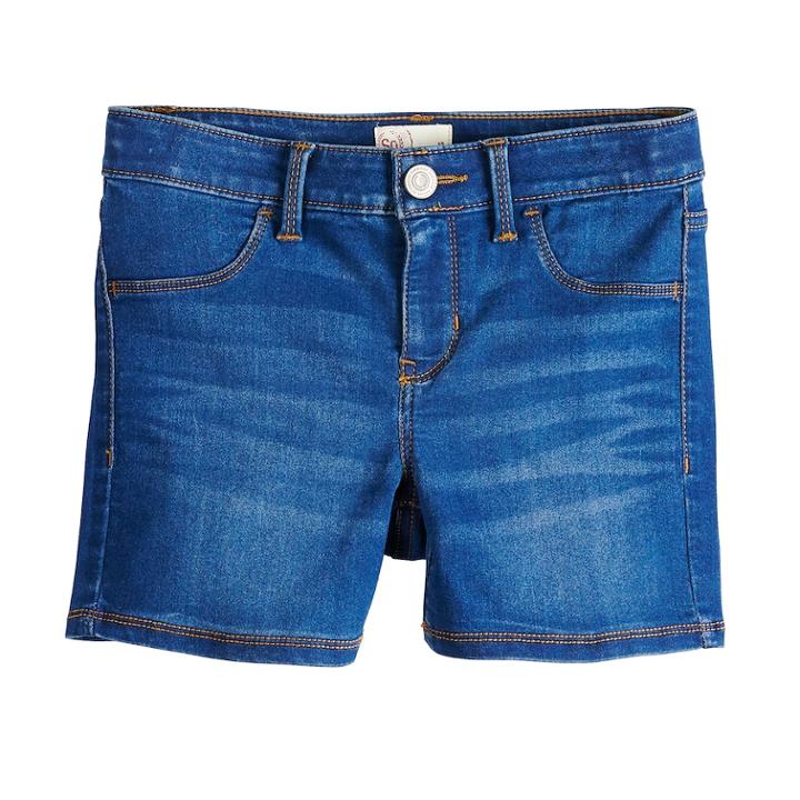 Girls 7-16 So&reg; Ultimate Midi Shorts, Size: 7, Med Blue