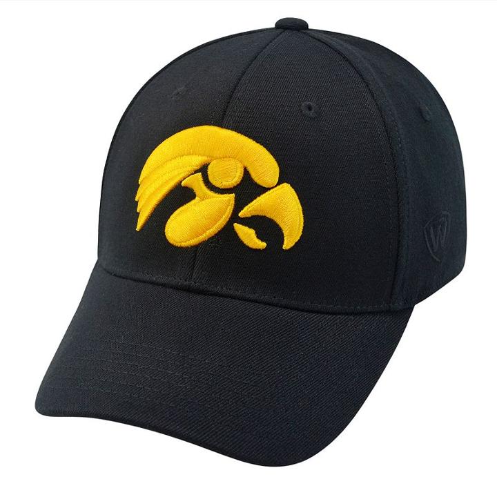 Adult Top Of The World Iowa Hawkeyes One-fit Cap, Black