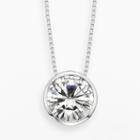 Forever Brilliant 14k White Gold 2 5/7-ct. T.w. Round-cut Lab-created Moissanite Pendant, Women's, Size: 18