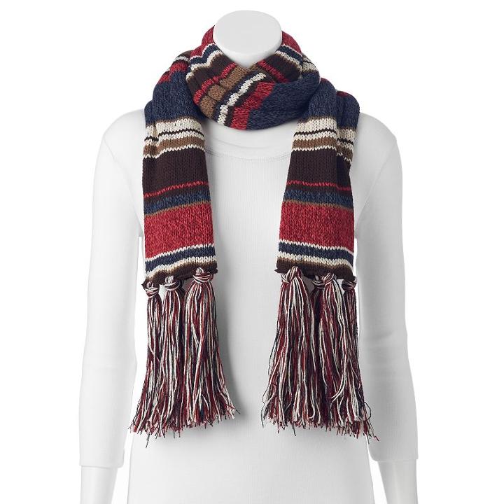 Muk Luks Striped Fringe Scarf, Women's, Multicolor