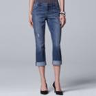Women's Simply Vera Vera Wang Roll Cuff Capri, Size: 16, Blue
