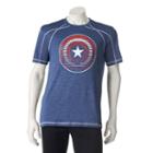 Men's Marvel Hero Elite Captain America Pieced Tee, Size: Large, Blue Other