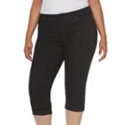 Plus Size Jennifer Lopez Roll Cuff Capri Jeans, Women's, Size: 24 W, Black