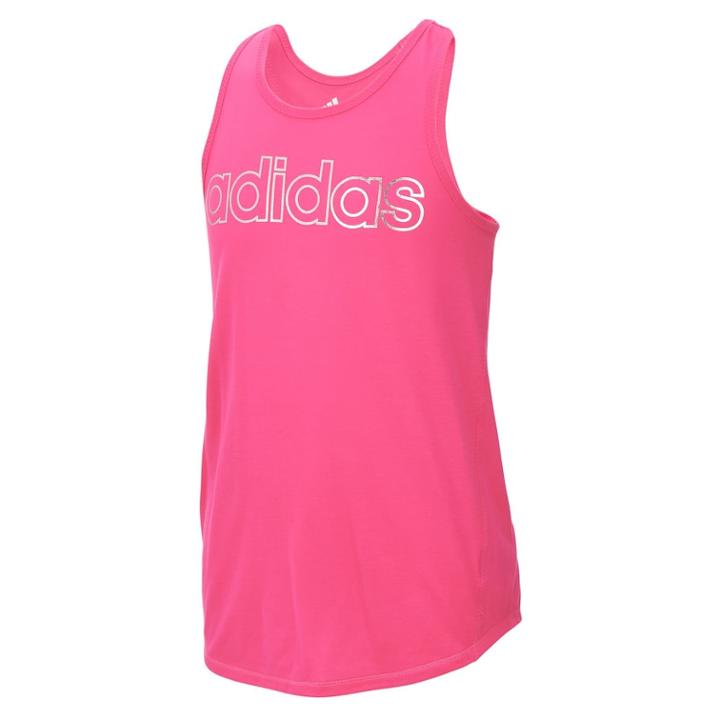 Girls 7-16 Adidas Racerback Outline Tank Top, Size: Large, Brt Pink