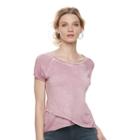 Women's Rock & Republic&reg; Layered Shark-bite Tee, Size: Xl, Purple
