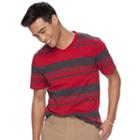 Men's Urban Pipeline&reg; Striped Maxflex V-neck Tee, Size: Xxl, Red