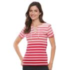 Women's Croft & Barrow&reg; Lace-up Tee, Size: Large, Med Red