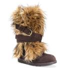 Muk Luks Nikki Women's Fuzzy Water-resistant Boots, Girl's, Size: 8, Med Brown