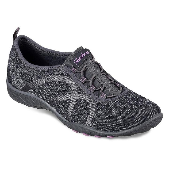 Skechers Relaxed Fit Breathe Easy Fortune-knit Women's Slip-on Shoes, Size: 11, Dark Grey