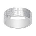 1913 Men's Stainless Steel Lord's Prayer Ring, Size: 10, Grey