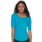 Women's Apt. 9&reg; Essential Elbow-sleeve Tee, Size: Large, Med Blue