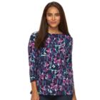 Women's Croft & Barrow&reg; Boatneck Jacquard Top, Size: Medium, Blue