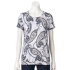 Women's Croft & Barrow&reg; Essential Crewneck Tee, Size: Small, Light Grey