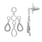 Lc Lauren Conrad Nickel Free Open Teardrop Chandelier Statement Earrings, Women's, Silver
