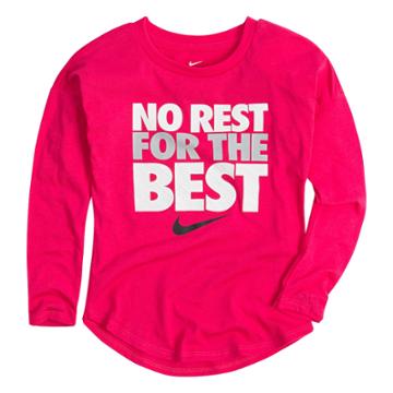 Girls 4-6x Nike No Rest For The Best Long Sleeve Tee, Size: 6, Brt Pink