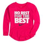Girls 4-6x Nike No Rest For The Best Long Sleeve Tee, Size: 6, Brt Pink