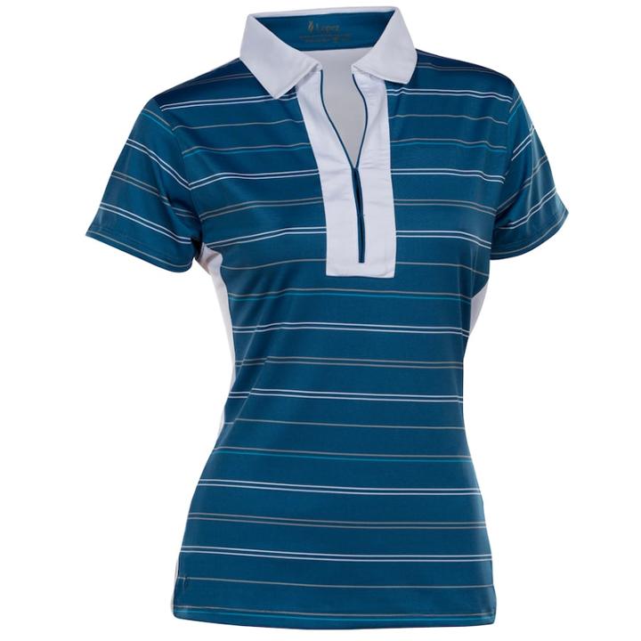 Women's Nancy Lopez Crystal Short Sleeve Golf Polo, Size: Xl, Dark Blue