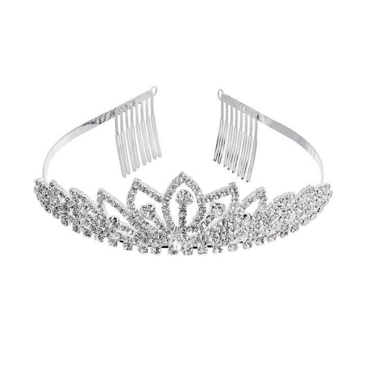 Crystal Allure Lotus Tiara Headband, Women's, White