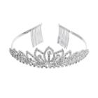 Crystal Allure Lotus Tiara Headband, Women's, White