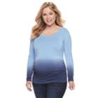 Maternity A:glow Ruched Scoopneck Tee, Women's, Size: S-mat, Dark Blue