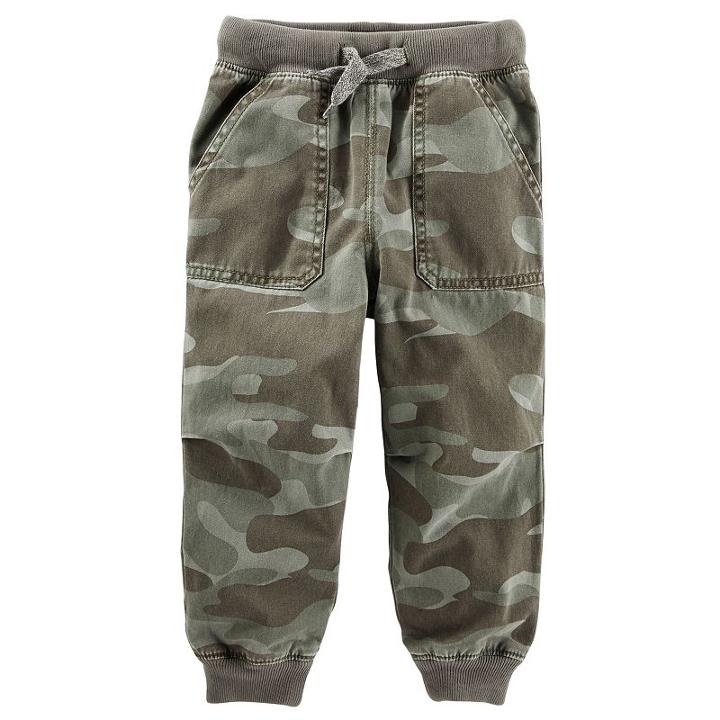 Boys 4-8 Oshkosh B'gosh&reg; Ribbed Pork Chop Pocket Camouflage Twill Jogger Pants, Boy's, Size: 5, Grey