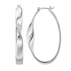 Dana Buchman Twisted Oval Hoop Earrings, Women's, Silver