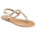 Candie's&reg; Women's Rhinestone T-strap Sandals, Size: Small, Yellow Oth