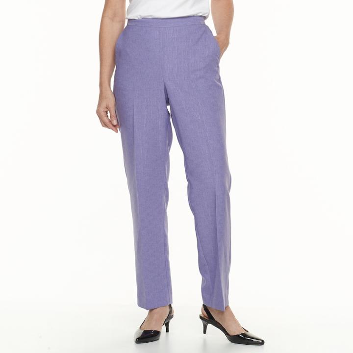 Women's Alfred Dunner Studio Pull-on Straight Leg Pants, Size: 14, Lt Purple